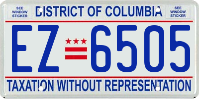 DC license plate EZ6505