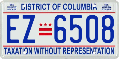 DC license plate EZ6508