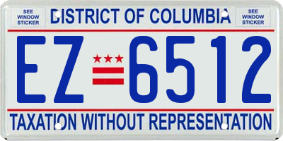 DC license plate EZ6512