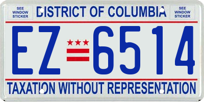 DC license plate EZ6514