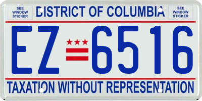 DC license plate EZ6516