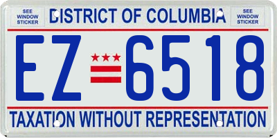 DC license plate EZ6518