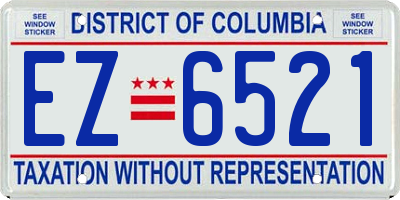 DC license plate EZ6521