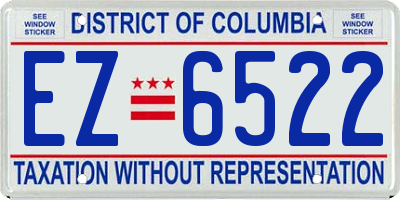 DC license plate EZ6522