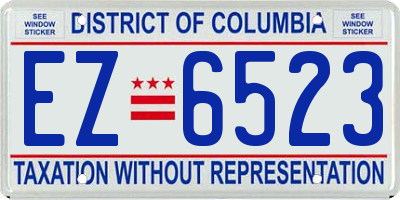 DC license plate EZ6523