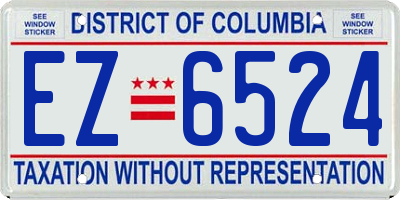 DC license plate EZ6524