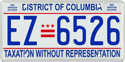 DC license plate EZ6526