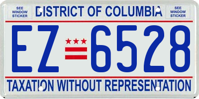 DC license plate EZ6528