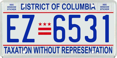 DC license plate EZ6531