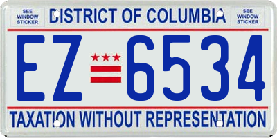 DC license plate EZ6534