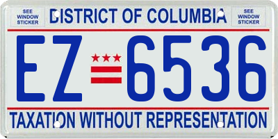 DC license plate EZ6536