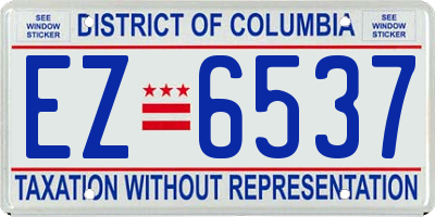 DC license plate EZ6537