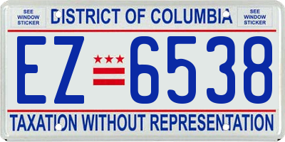 DC license plate EZ6538