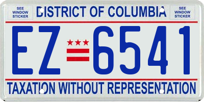 DC license plate EZ6541