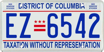 DC license plate EZ6542