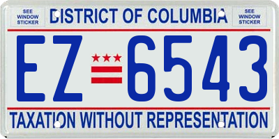 DC license plate EZ6543