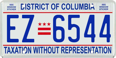 DC license plate EZ6544