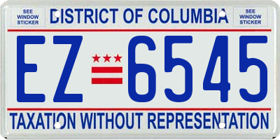 DC license plate EZ6545