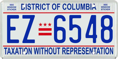 DC license plate EZ6548