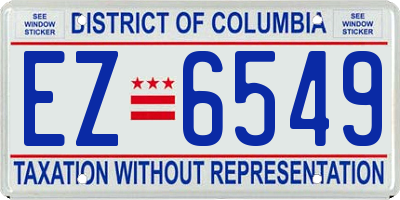 DC license plate EZ6549