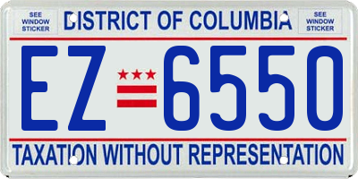 DC license plate EZ6550