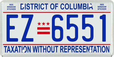 DC license plate EZ6551