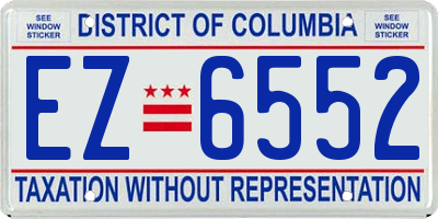 DC license plate EZ6552