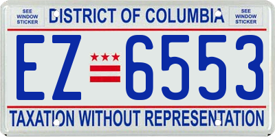 DC license plate EZ6553