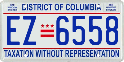 DC license plate EZ6558