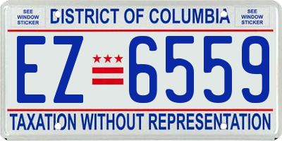 DC license plate EZ6559