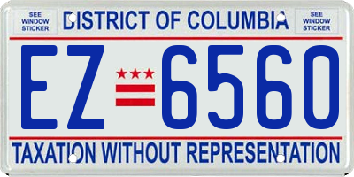 DC license plate EZ6560