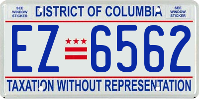 DC license plate EZ6562