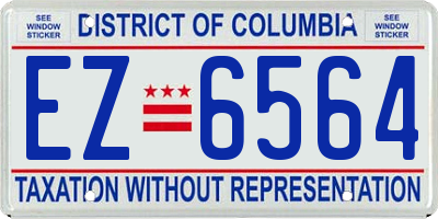 DC license plate EZ6564