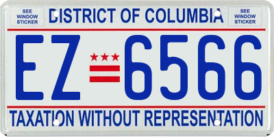 DC license plate EZ6566