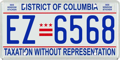 DC license plate EZ6568