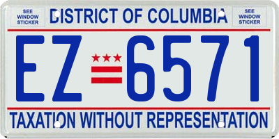 DC license plate EZ6571