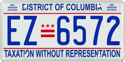 DC license plate EZ6572