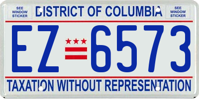 DC license plate EZ6573