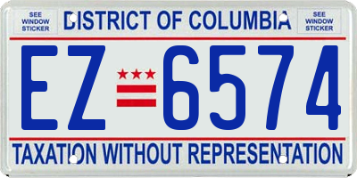 DC license plate EZ6574