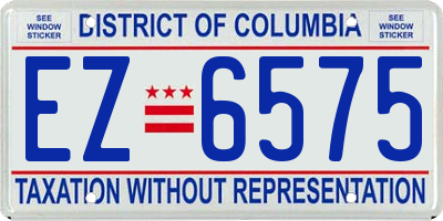 DC license plate EZ6575