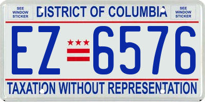 DC license plate EZ6576