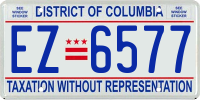 DC license plate EZ6577