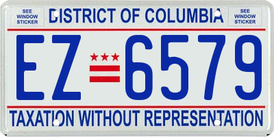 DC license plate EZ6579