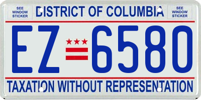 DC license plate EZ6580