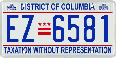 DC license plate EZ6581