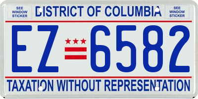 DC license plate EZ6582