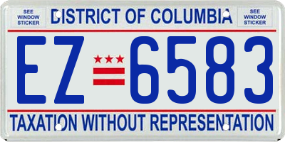 DC license plate EZ6583