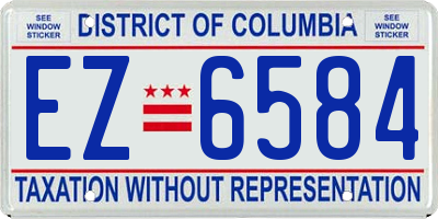 DC license plate EZ6584