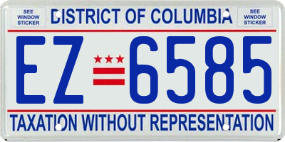 DC license plate EZ6585