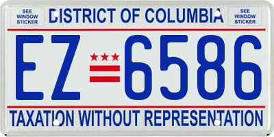 DC license plate EZ6586